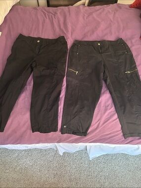 Chico’s size 1.5 Two Black Cropped Cargo Pants - Lightweight Pants set